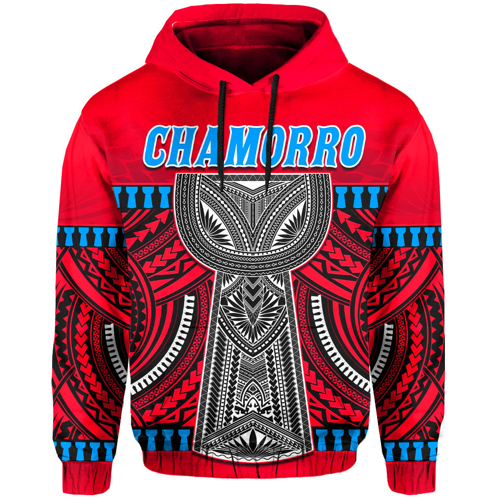 Guam Chamorro Hoodie Latte Stone Red Polynesian Haligi LT13 Hoodie Red - Polynesian Pride