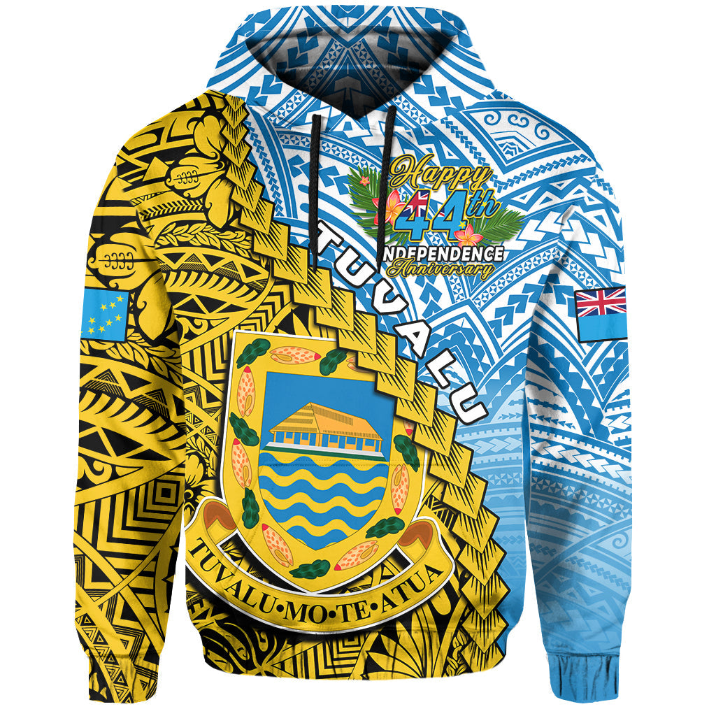 Custom Tuvalu 1978 Hoodie Happy 44th Independence Anniversary Polynesian Pattern LT14 - Polynesian Pride