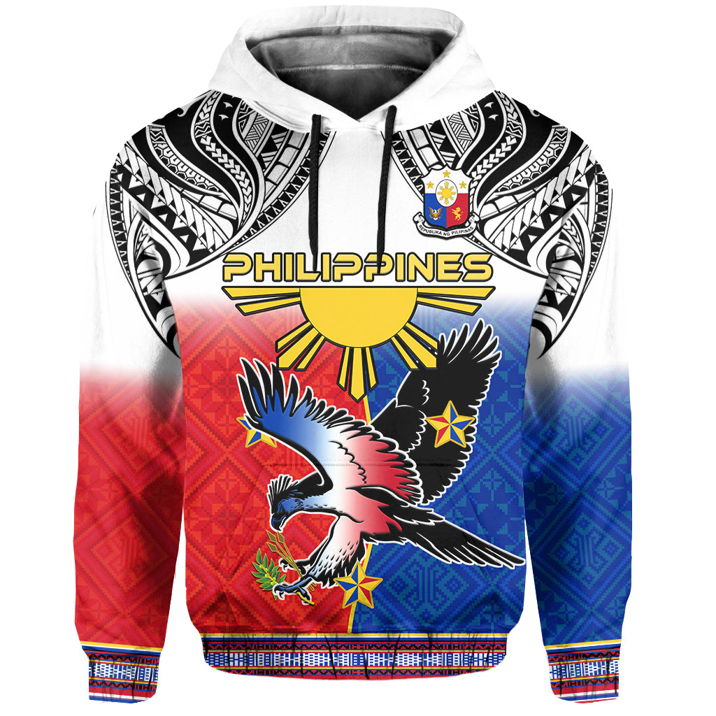 Custom Philippines Hoodie Polynesian Filipino Pattern With Eagle LT14 - Polynesian Pride