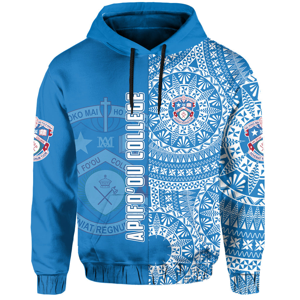 Custom Apifoou Tonga College Hoodie Tongan Ngatu Pattern LT14 - Polynesian Pride
