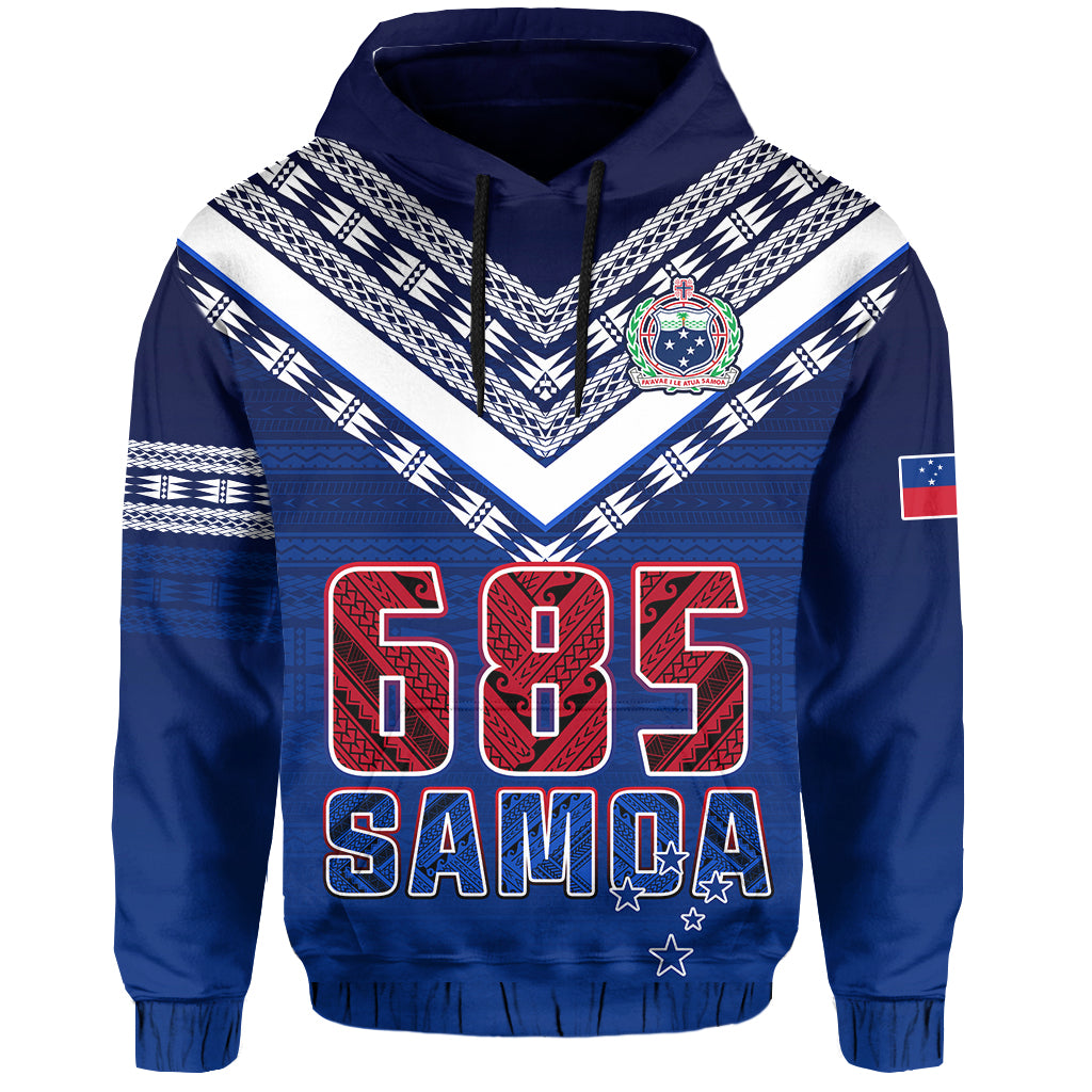 Samoa 685 Hoodie Uso Aso Uma Toa Samoa Rugby History Made LT13 Pullover Hoodie Blue - Polynesian Pride