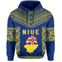 Custom Niue Hoodie Happy Constitution Day Niuean Hiapo Crab With Map LT14 - Polynesian Pride
