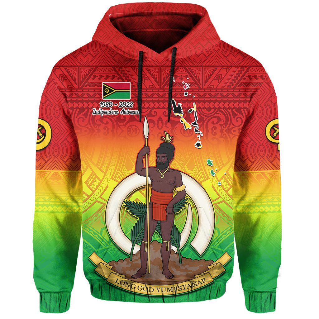 Custom Vanuatu Independence Day Hoodie 42nd Anniversary Yumi Yumi Yumi LT13 - Polynesian Pride