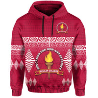 (Custom Text and Number) Beulah College Hoodie Ngatu Pattern Tonga LT13 - Polynesian Pride