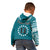 (Custom Text and Number) Cook Islands Tatau Hoodie KID Symbolize Passion Stars Version Blue LT13 - Polynesian Pride