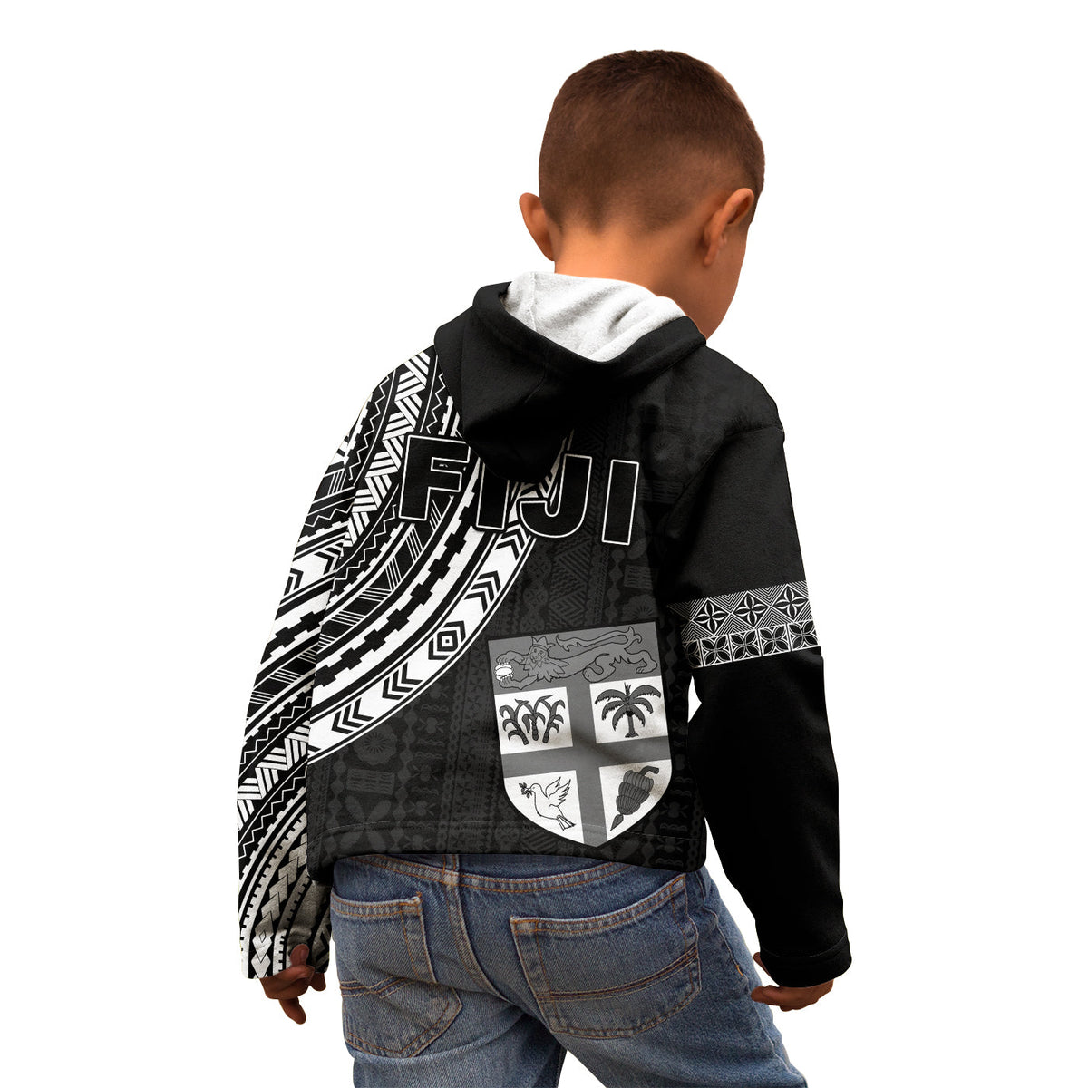 Fiji Rugby Sevens Hoodie KID Fijian 7s Tapa Polynesian LT13 - Polynesian Pride