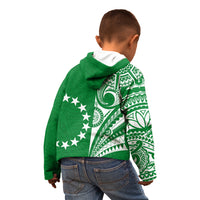 Cook Islands Tatau Hoodie KID Symbolize Passion Stars Version Green LT13 - Polynesian Pride