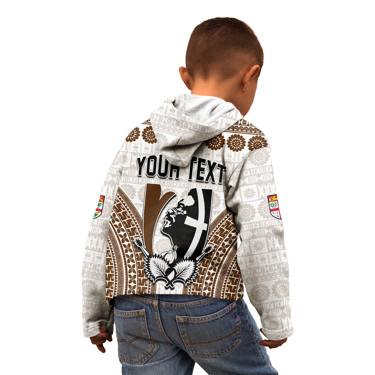 Custom Personalised Fiji Rugby Bati Hoodie KID Proud Tapa Pattern LT13 - Polynesian Pride