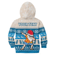 (Custom Personalised) Hawaii Mele Kalikimaka Hoodie KID Dabbing Santa Blue Merry Christmas LT14 - Polynesian Pride