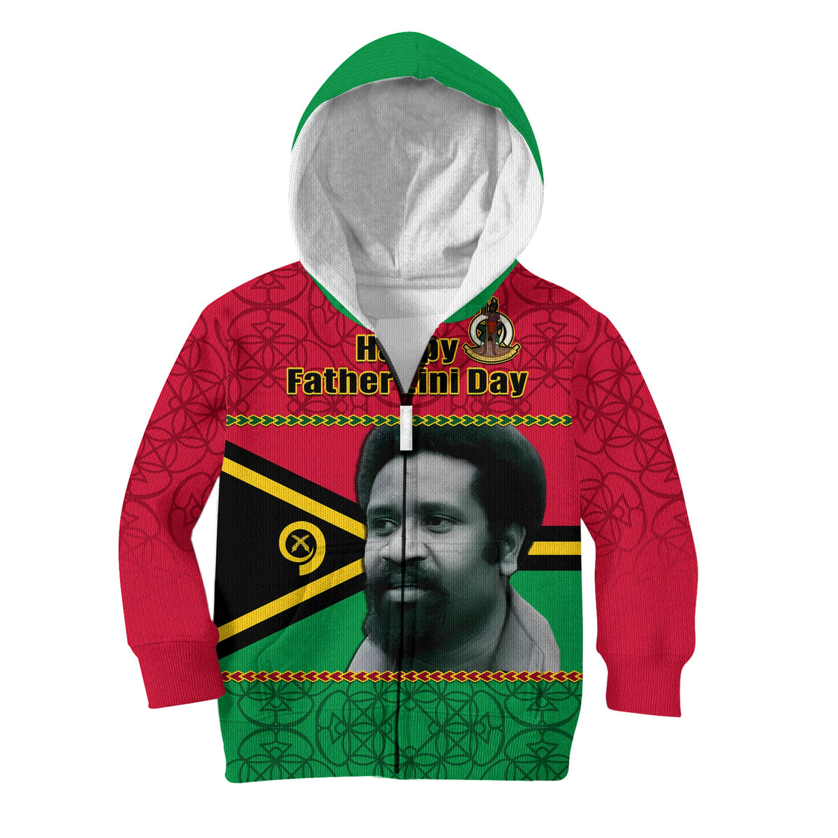 (Custom Personalised) Vanuatu Hoodie KID Vanuatuan Flag Sand Drawing Happy Father Lini Day LT14 - Polynesian Pride