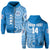 (Custom Text and Number) Apifoou Tonga College Hoodie Class of Year Tongan Ngatu Pattern LT14 Zip Hoodie Blue - Polynesian Pride