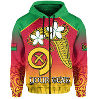 Custom Vanuatu Novelty Hoodie Frangipani Tropical Spa Flower LT13 Zip Hoodie Red - Polynesian Pride
