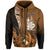 Custom New Caledonia Hoodie Nautilus Gold Polynesian Hibiscus LT13 Zip Hoodie Gold - Polynesian Pride