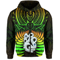 Aotearoa Fern Hoodie New Zealand Hei Tiki Special Style LT13 Zip Hoodie Green - Polynesian Pride
