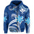 Custom Hawaii Flowers Wave Hoodie Kanaka Maoli Blue Polynesian LT13 Zip Hoodie Blue - Polynesian Pride