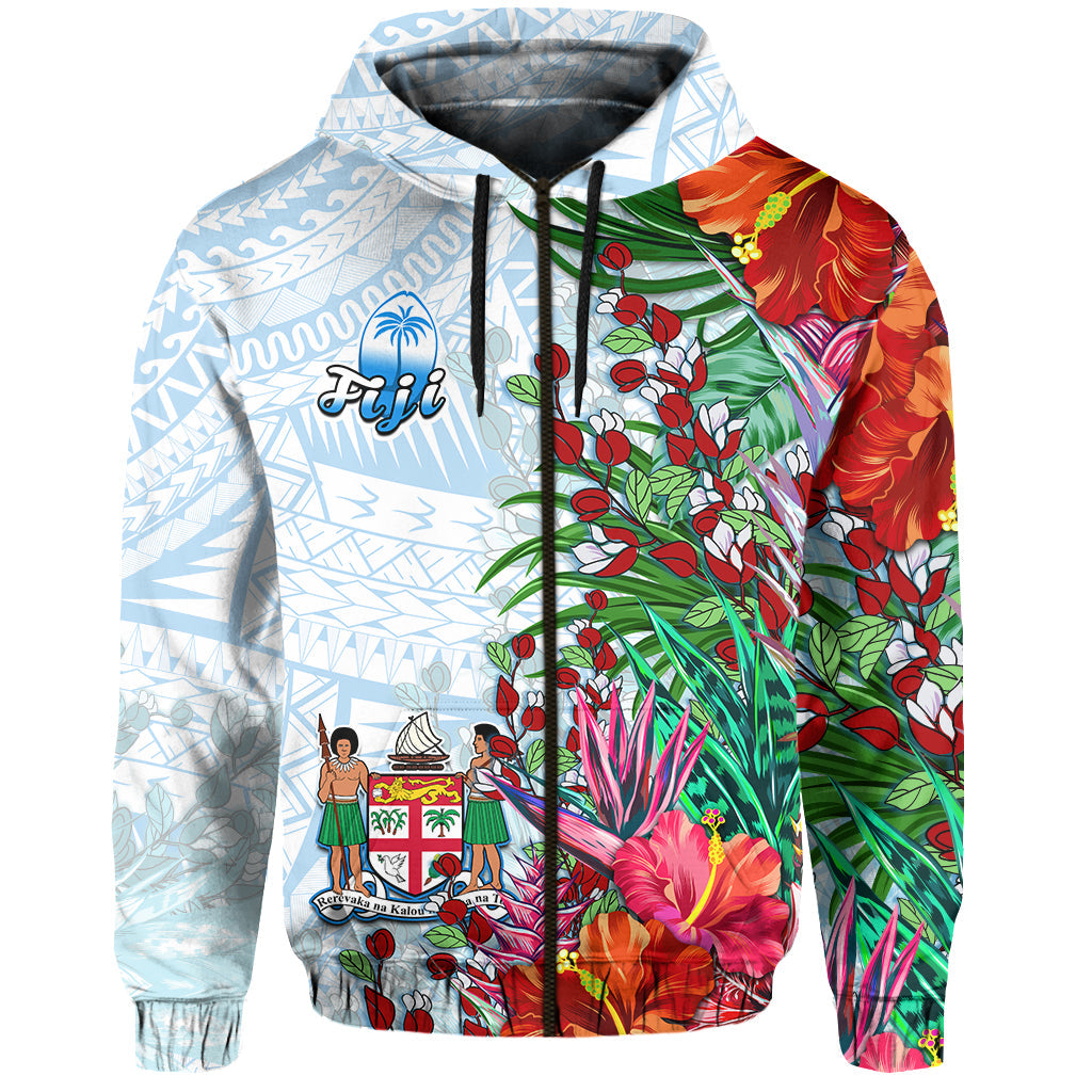 Fiji Hoodie Proud Fijian Tapa mix Tagimoucia Flowers LT13 - Polynesian Pride