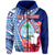 Guam Chamorro Hoodie Happy Liberation Day Latte Stone LT13 Zip Hoodie Blue - Polynesian Pride