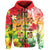 Aloha Poly Fest Hoodie Polynesian Pattern With Tropical Flowers LT14 Zip Hoodie Reggae - Polynesian Pride