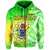 Happy Mangaia Gospel Day Hoodie Cook Islands Coat of Arms Polynesian Pattern LT14 Zip Hoodie Green - Polynesian Pride