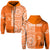 Custom Tailulu Tonga College Hoodie Tongan Ngatu Pattern LT14 Zip Hoodie Orange - Polynesian Pride