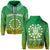 Custom Cook Islands Hoodie Circle Pattern Mix Sea Turtle Green Version LT14 Zip Hoodie Green - Polynesian Pride