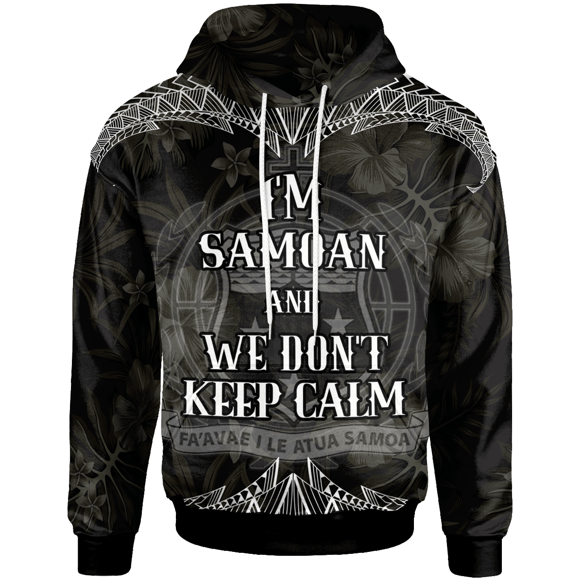 Samoa Hoodie Keep Calm Style White Patterns Unisex White - Polynesian Pride