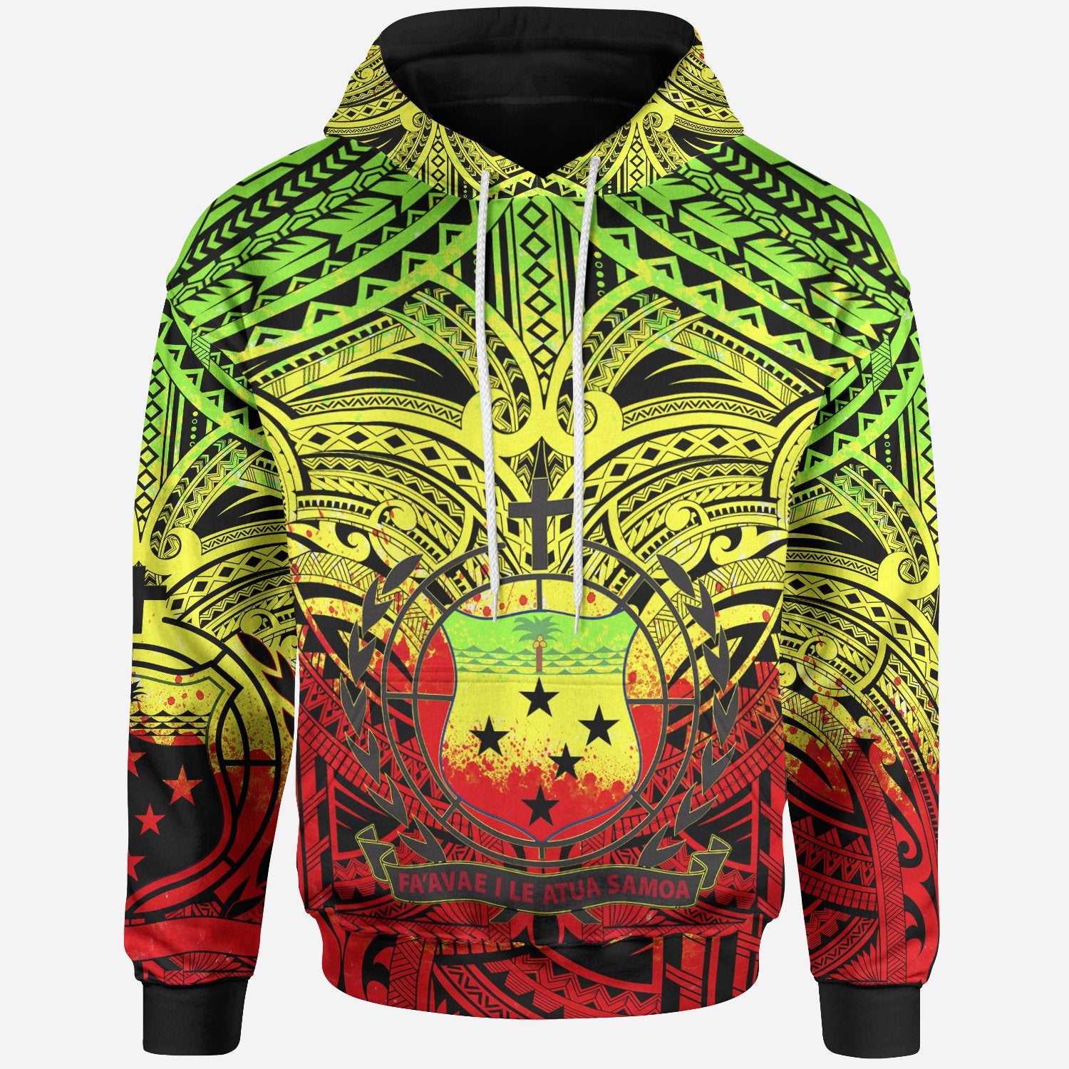 Samoall Over Hoodie Samoa Coat ofrms (Reggae) Unisex Reggae - Polynesian Pride