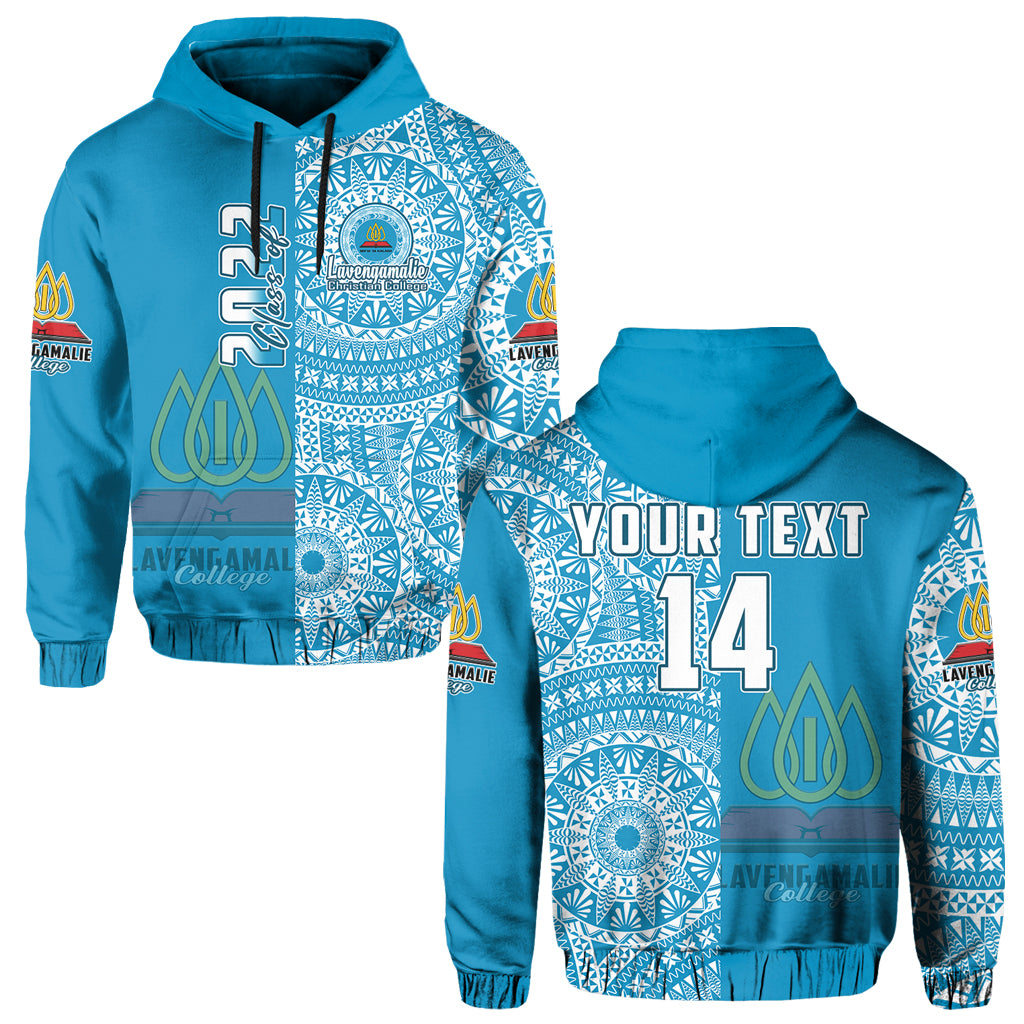 Custom Lavengamalie Tonga College Hoodie Class of Year Tongan Ngatu Pattern LT14 Hoodie Blue - Polynesian Pride