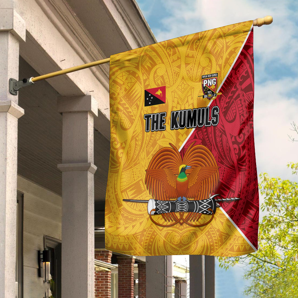 The Kumuls PNG Flag Papua New Guinea Polynesian Dynamic Style LT14 Garden Flag - Polynesian Pride