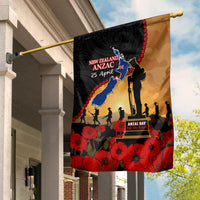 New Zealand Anzac Flag Maori Camouflage Mix Poppies We Will Remember Them Ver.02 LT14 House Flag - Polynesian Pride