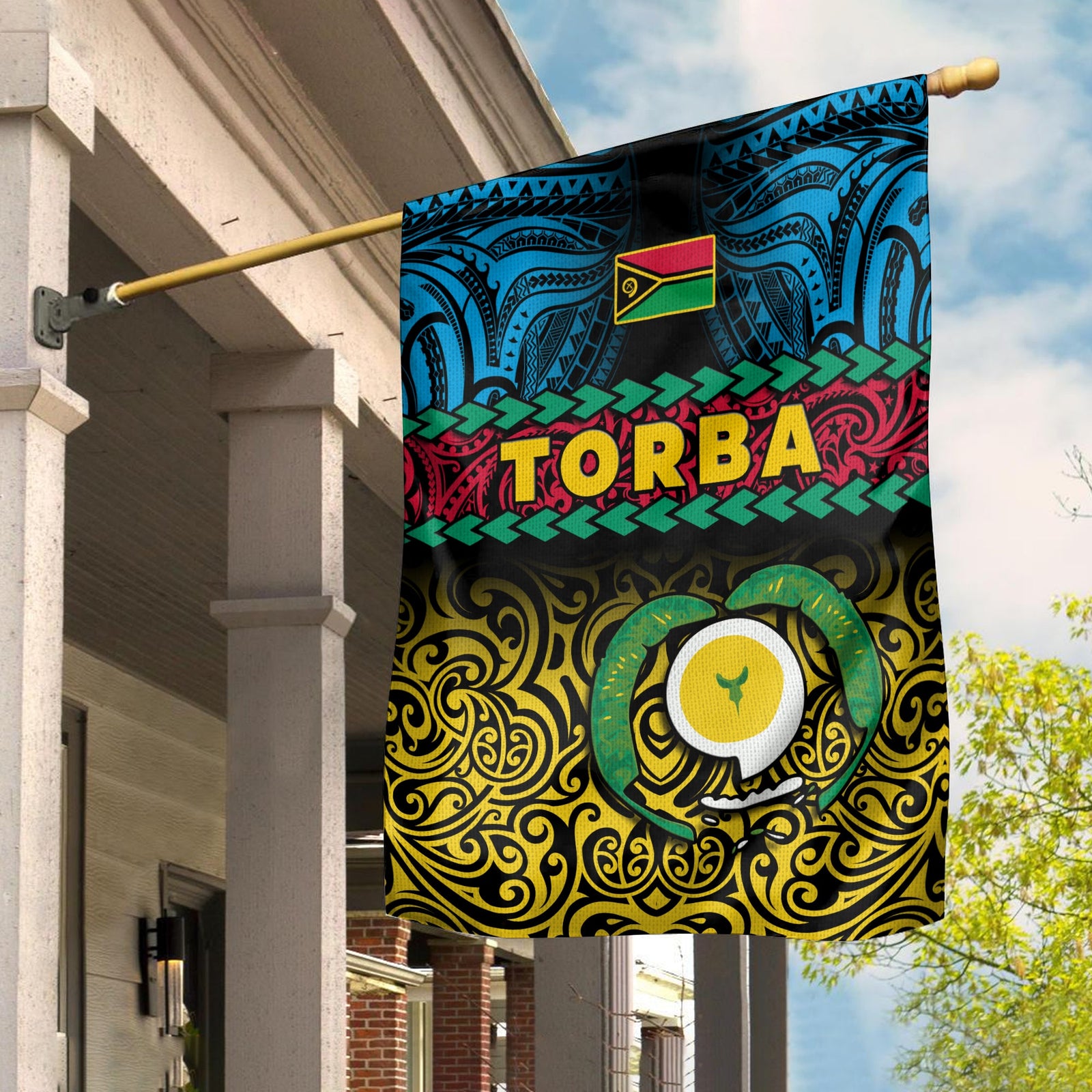 Torba Province Flag Vanuatu Pig Tusk Polynesian Flag Style LT14 House Flag - Polynesian Pride