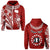 (Custom Text and Number) Rarotonga Cook Islands Hoodie Turtle and Map Style Red LT13 Red - Polynesian Pride