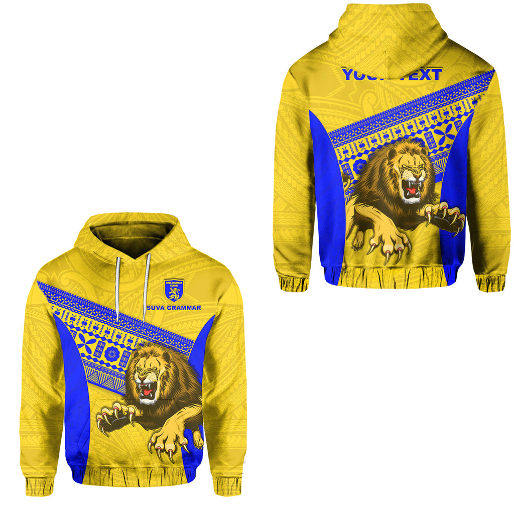 Custom Suva Grammar Fashion Hoodie Fiji School Version Lion Gold LT13 Unisex Gold - Polynesian Pride