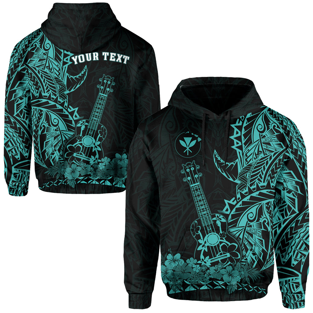 Custom Hawaii Polynesian Hoodie Ukulele Turquoise LT13 Unisex Turquoise - Polynesian Pride