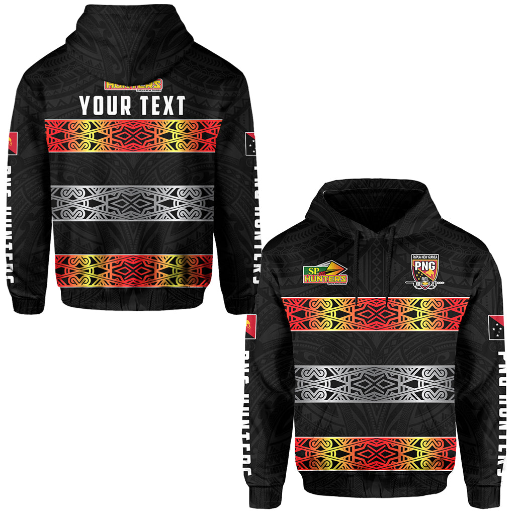 Custom The Hunters PNG Hoodie Papua New Guinea Hunters Rugby LT13 Unisex Black - Polynesian Pride