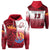 Custom Tahiti Rugby Hoodie Impressive Custom Text and Number Unisex Red - Polynesian Pride