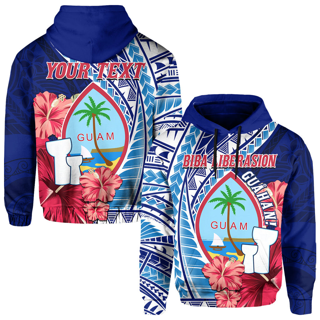 Custom Guam Chamorro Hoodie Happy Liberation Day Latte Stone LT13 Hoodie Blue - Polynesian Pride