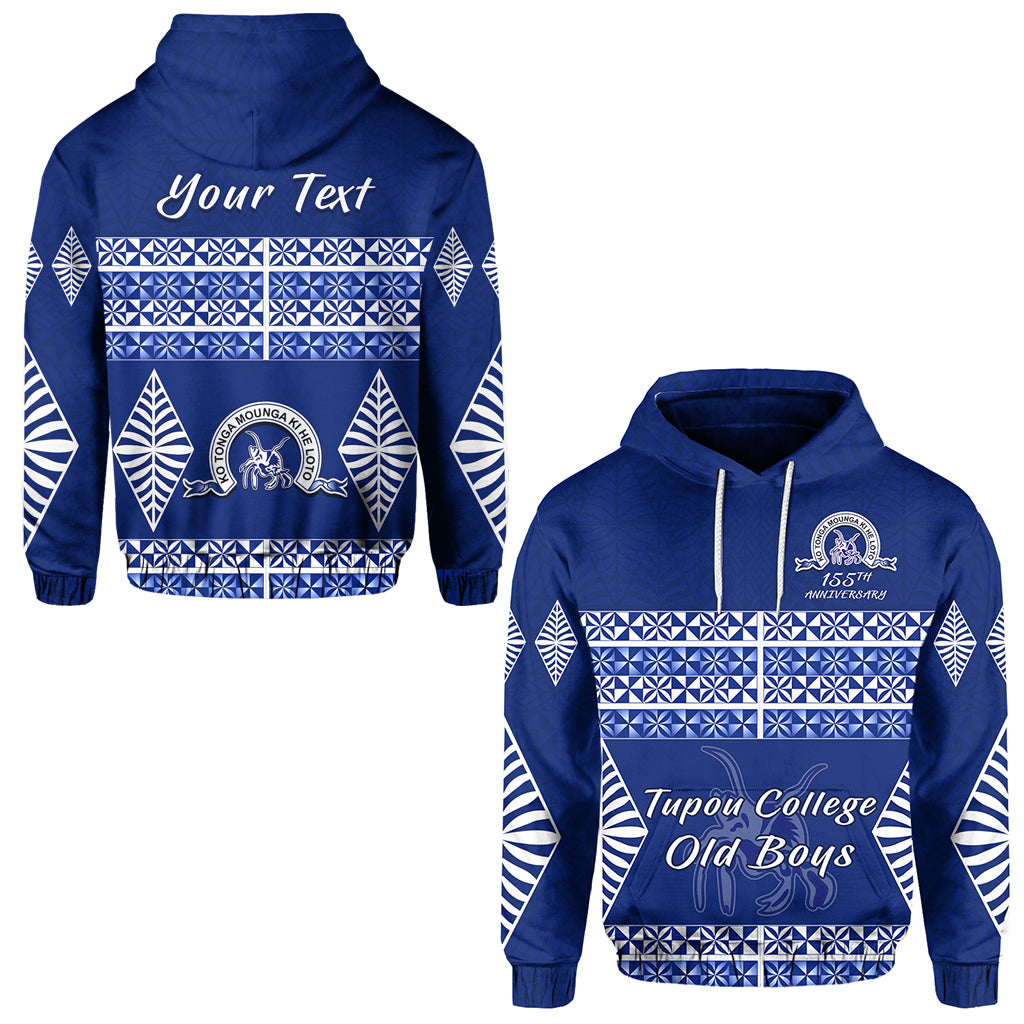 Custom Old Boys of Tupou College Hoodie 155th Anniversary LT13 Unisex Blue - Polynesian Pride