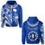 (Custom Text and Number) Rarotonga Cook Islands Hoodie Turtle and Map Style Blue LT13 Blue - Polynesian Pride