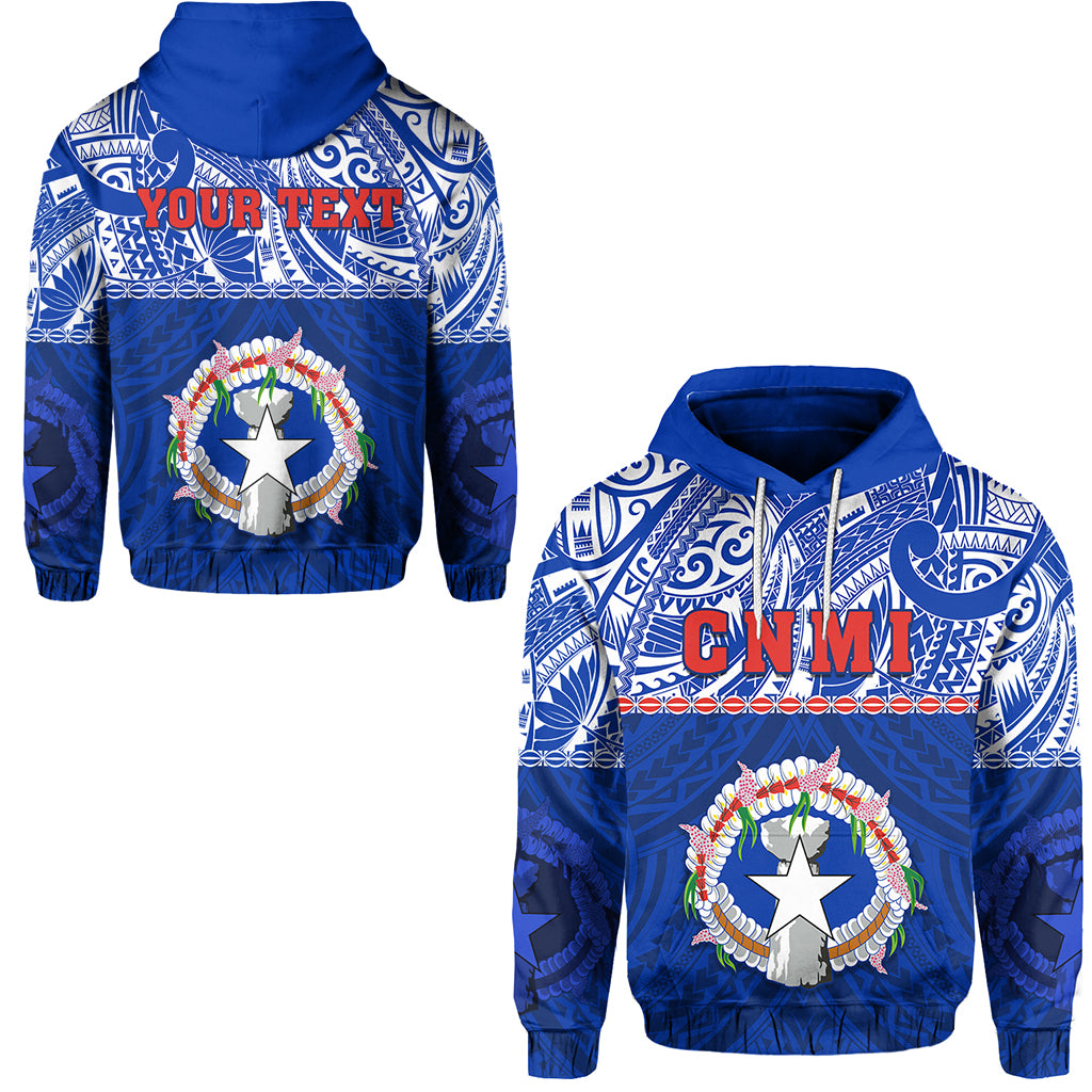 Custom Northern Mariana Islands Hoodie Polynesian CNMI Coat of Arms LT13 Unisex Blue - Polynesian Pride