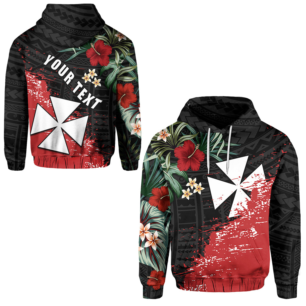 Custom Wallis and Futuna Polynesian Hoodie Fantastic Flowers LT13 Unisex Black - Polynesian Pride