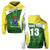 Custom Cook Islands Rugby Hoodie Fresh Lifestyle Custom Text and Number Unisex Green - Polynesian Pride