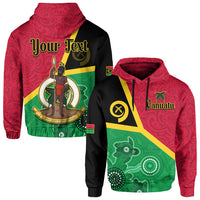 Custom Vanuatu Hoodie Aboriginal Turtle Mix Sand Drawing LT13 Hoodie Red - Polynesian Pride