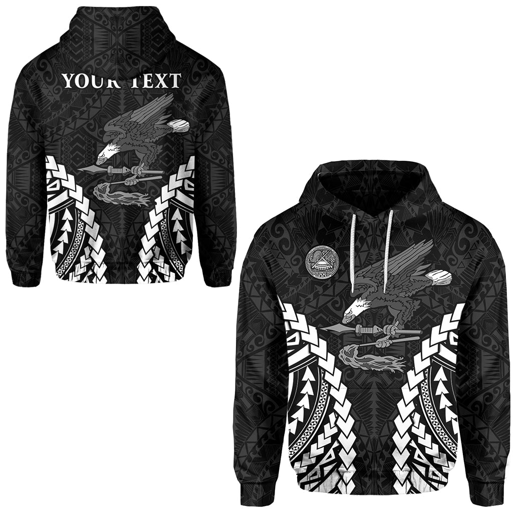 Custom American Samoa Hoodie Eagle mix Polynesian LT13 Unisex Black - Polynesian Pride