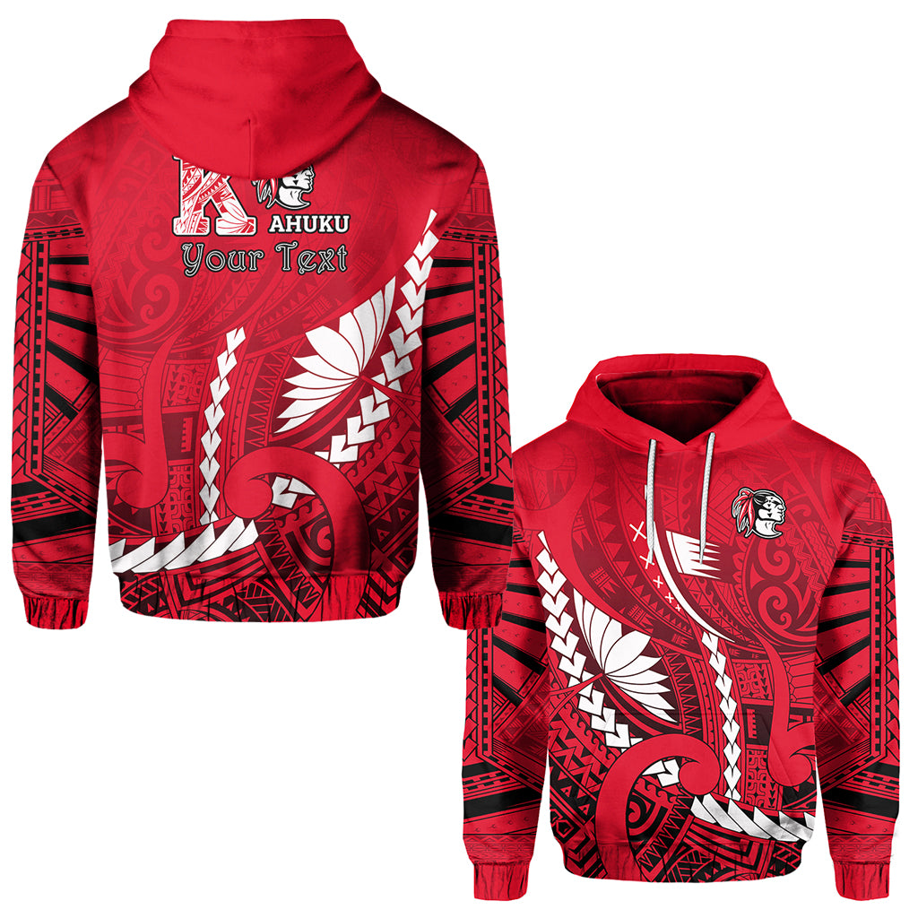 Custom Kahuku Shool Hoodie Enthusiasm Red Raiders LT13 Unisex Red - Polynesian Pride