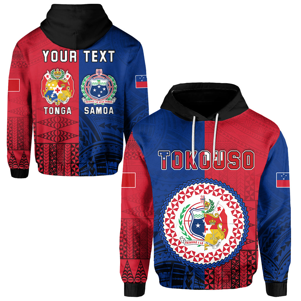 Custom TokoUso Hoodie Tonga and Samoa Together LT13 Unisex Blue - Polynesian Pride