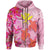 Hawaii Zip up Hoodie Polynesian Pink Plumeria Turtle Unisex Pink - Polynesian Pride