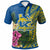 Hawaii Custom Polo Shirt Henry J. Kaiser High School Hawaiian Flowers Wing Patterns LT10 Blue - Polynesian Pride