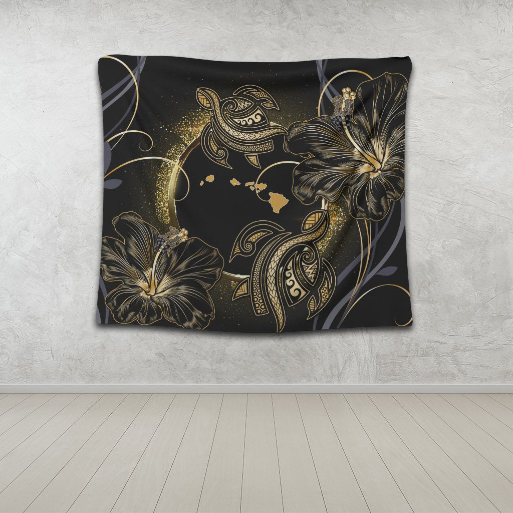 Hawaii Gold Galaxy Tapestry - Cato Style - AH Wall Tapestry Gold - Polynesian Pride