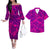 Matching Hawaiian Outfits Polynesian Tribal Design Long Sleeve Dress And Hawaiian Shirt Pink Style Pink - Polynesian Pride